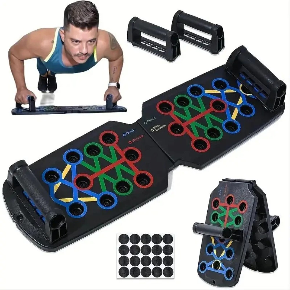 Push Up Board Foldable Multi Function - مجموعة ألواح تمارين الضغط متعددة الاستخدامات،
