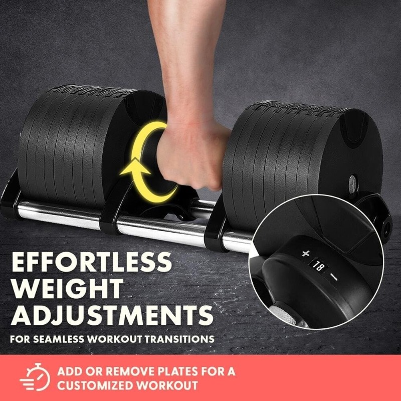 Adjustable Dumbbell Pair 40Kg - معدات لياقة بدنية كبيرة الحجم، مجموعة