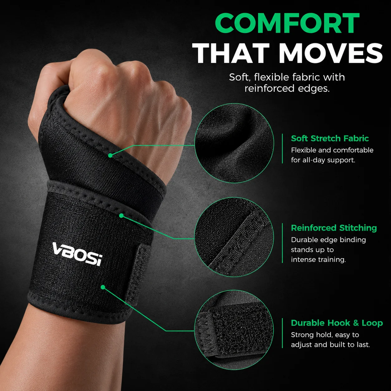 دعامة معصم قابلة للتعديل من VB - مراجعة Wrist Wraps Weightlifting Support وسعره